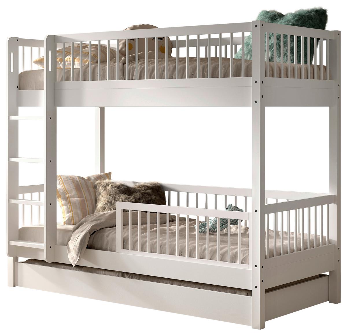 ETAGENBETT Forrest Weiß 90x200cm - Weiß, MODERN, Holz (90/200cm) - Vipack