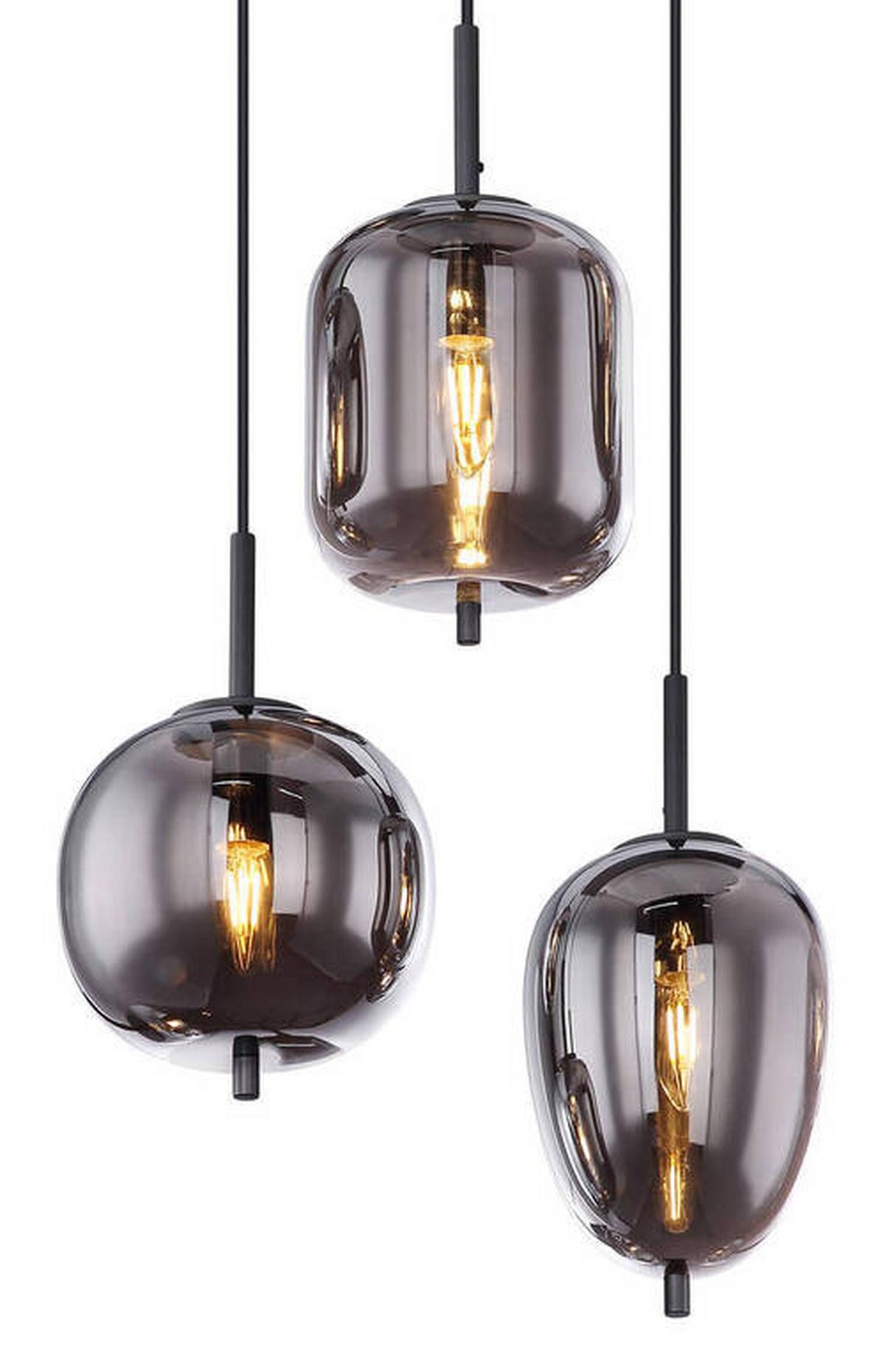 Led-hängeleuchte 3000k, 21w - Opal/Schwarz, Design, Glas/Kunststoff (80/34/120cm) - Globo