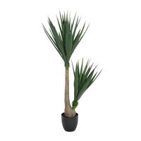 Kunstpflanze Yucca - Schwarz/Braun, Basics, Kunststoff (50/135/50cm) - MID.YOU