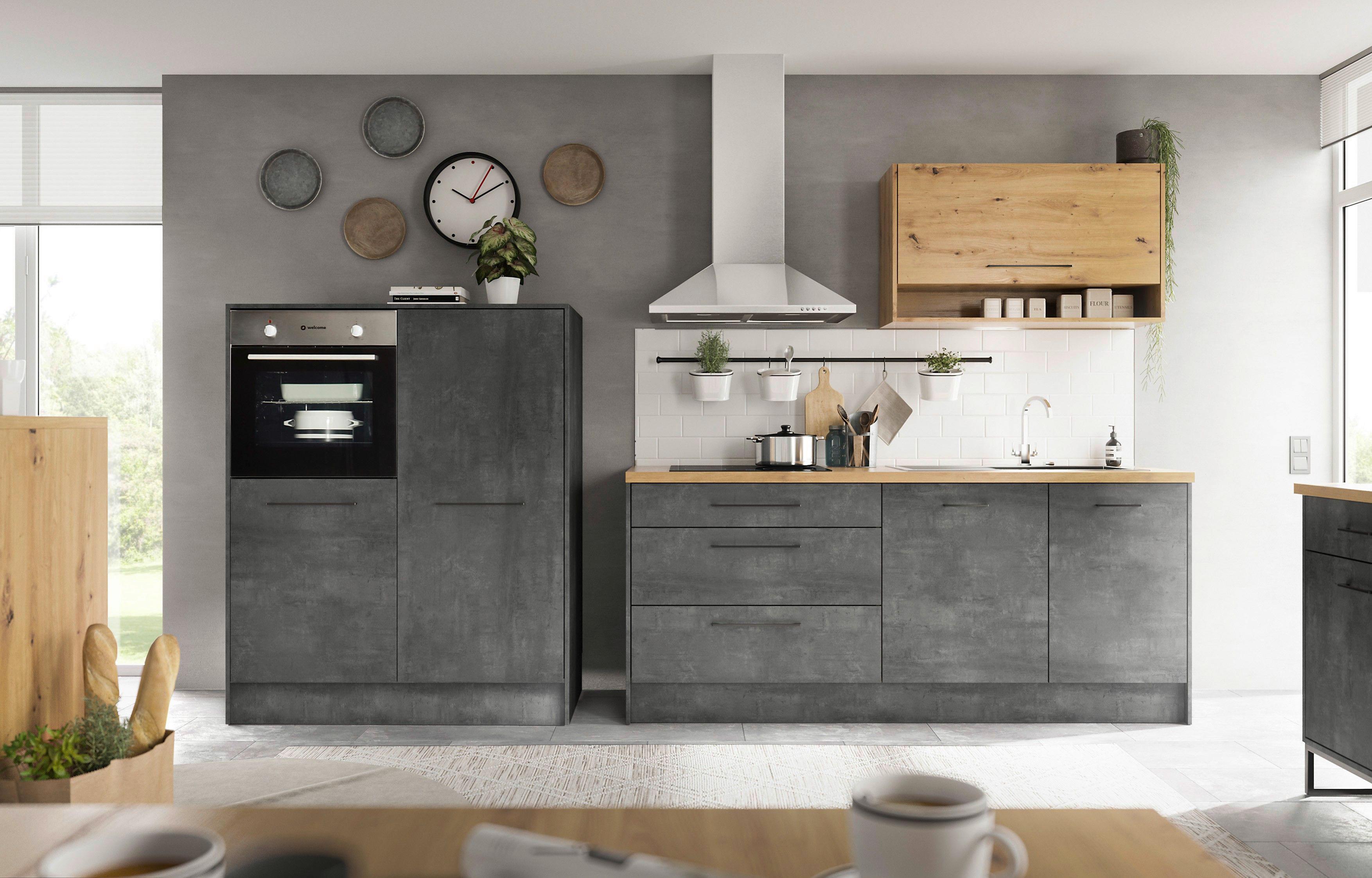 Toronto Eiche/Anthrazit 203 + 123cm - Anthrazit/Eiche Artisan, Design, Holzwerkstoff (203/123/211/150/60/58cm) - MID.YOU