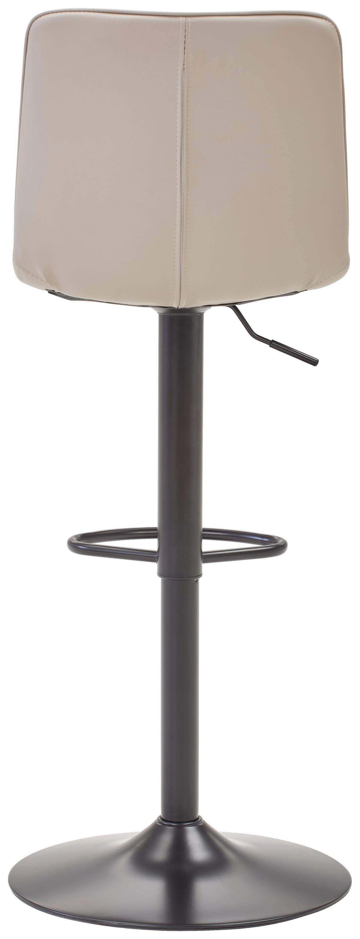 Barhocker Elias Cappuccino höhenverstellbar, B: 42 cm - Schwarz/Cappuccino, MODERN, Textil/Metall (42/109,5/52cm) - Livetastic