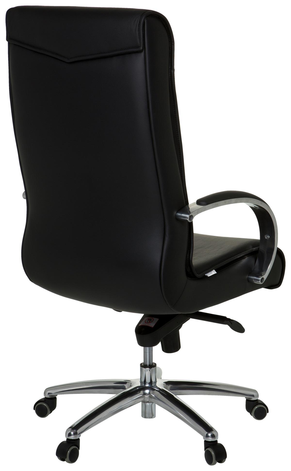 Chefsessel Xxl Schwarz Bis 150 Kg - Silberfarben/Schwarz, Basics, Leder/Kunststoff (60/130/47cm) - MID.YOU