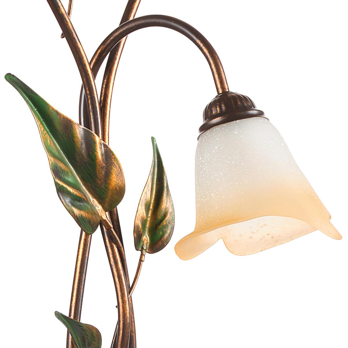 Tischleuchte 4620/Lg - Bronzefarben/Olivgrün, Natur, Glas/Metall (45/70cm)