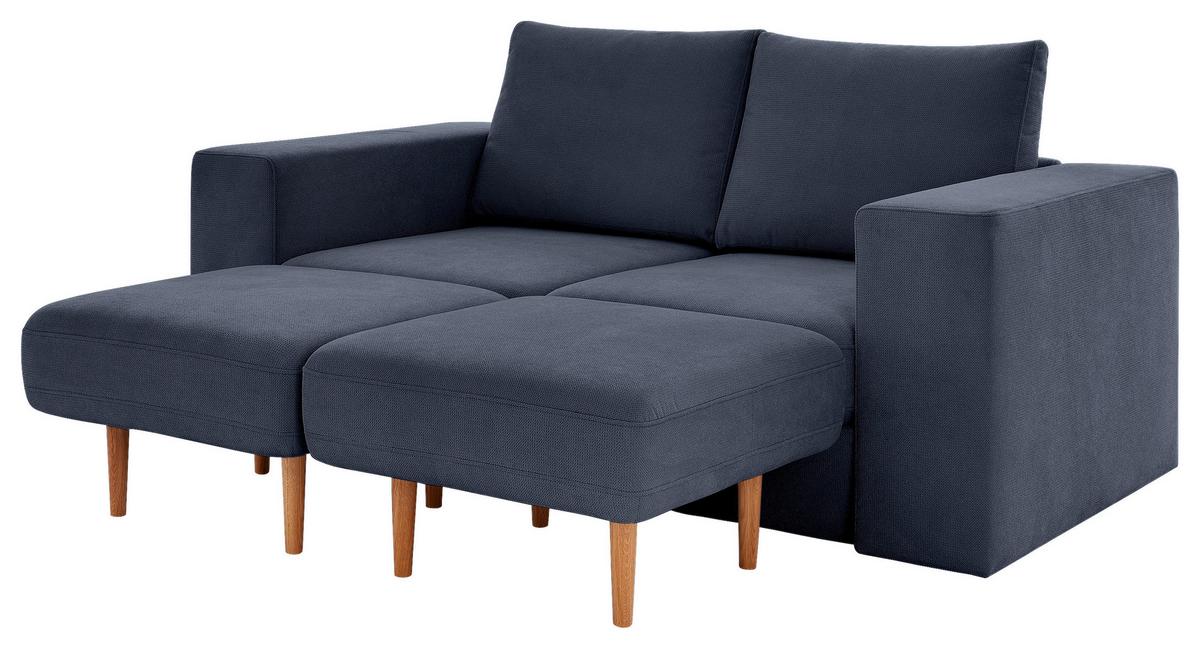 Viersitzer-Sofa Looks V-1 - Eichefarben/Dunkelblau, Design, Textil (252/96/107cm) - LOOKS by W.Joop