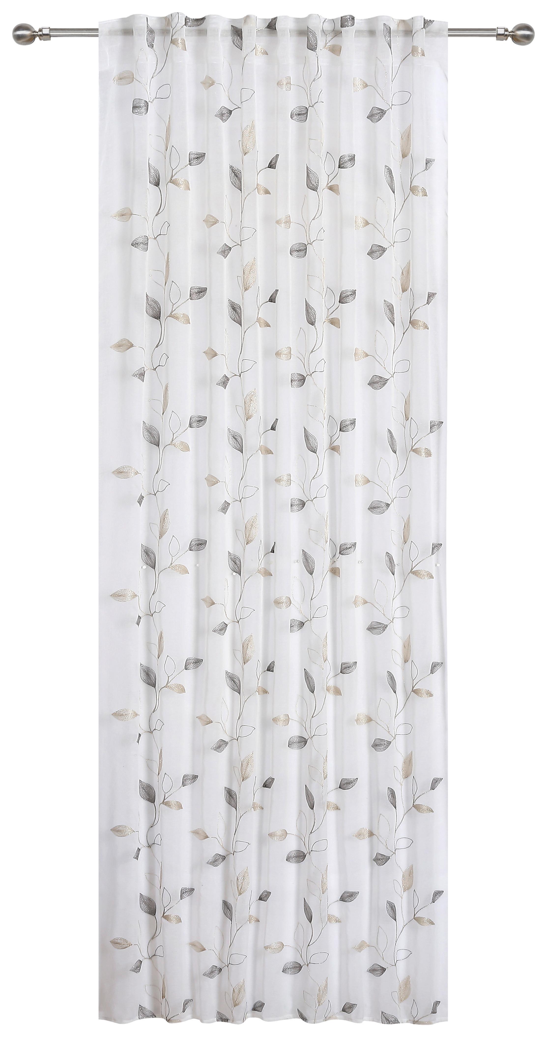 Fertigvorhang Valentina - Beige/Silberfarben, ROMANTIK / LANDHAUS, Textil (140/245cm) - James Wood