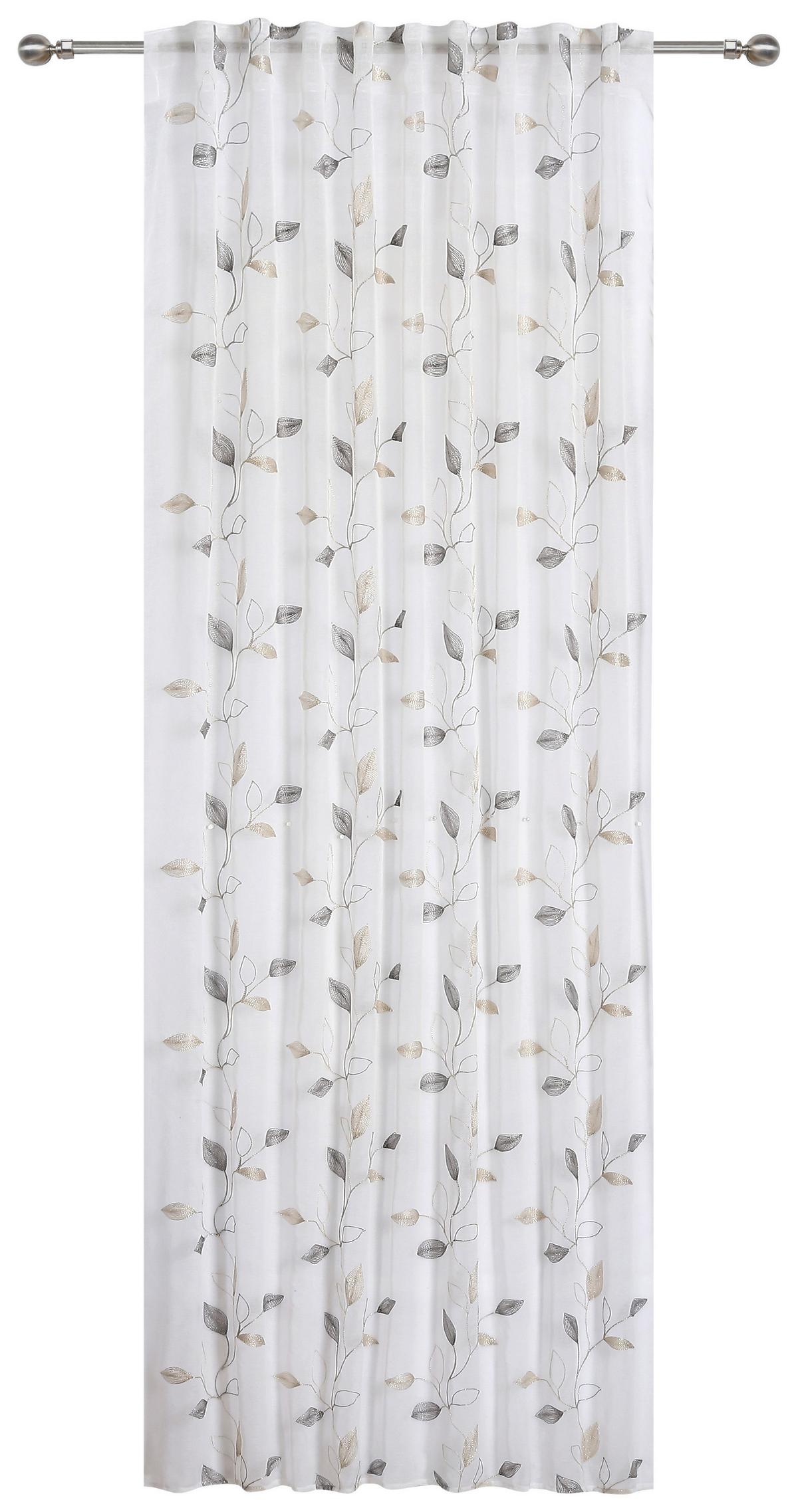 Fertigvorhang Valentina - Beige/Silberfarben, ROMANTIK / LANDHAUS, Textil (140/245cm) - James Wood