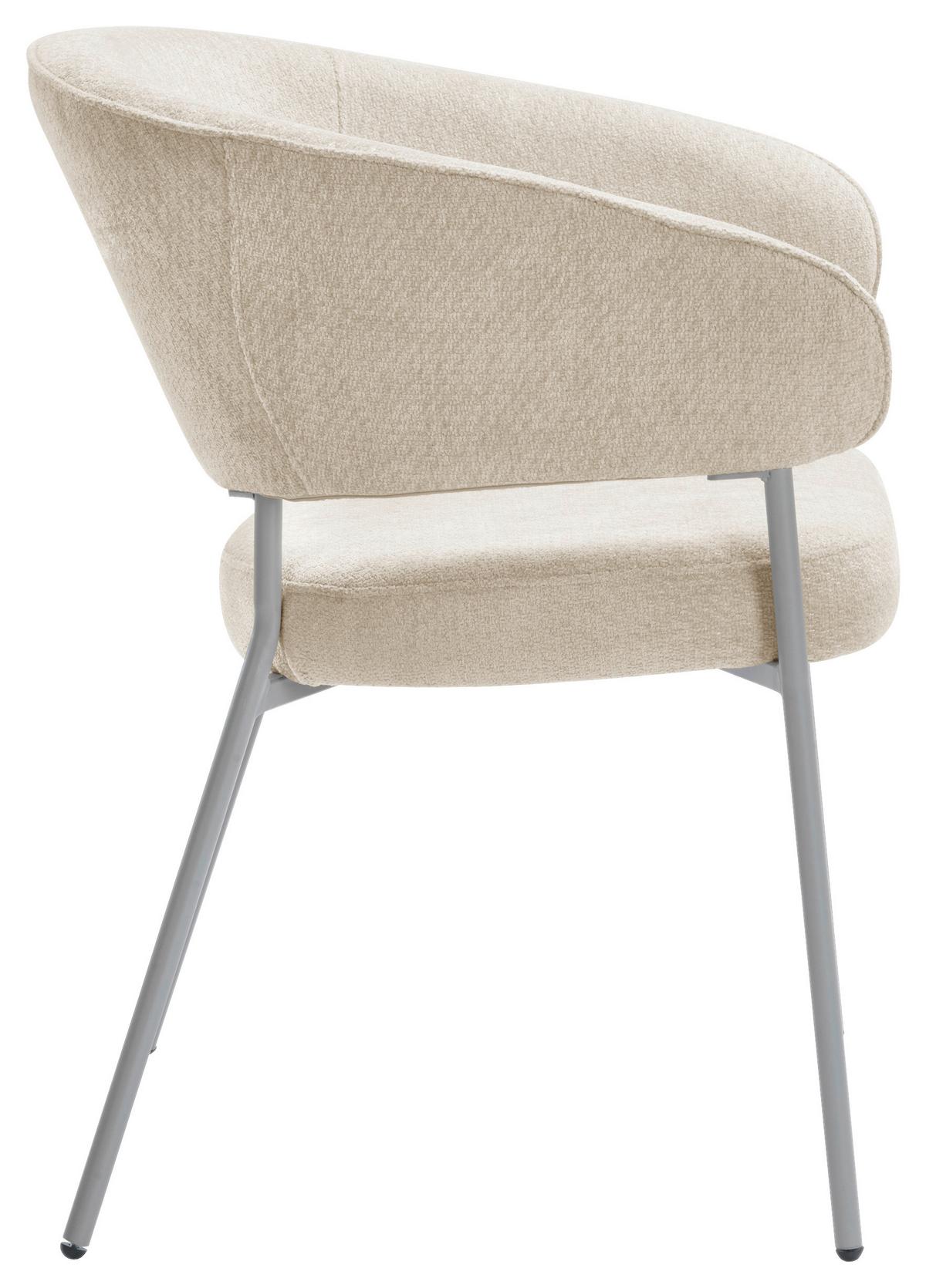Armlehnstuhl Amira Chenille Beige, B: 60 cm - Beige, LIFESTYLE, Holz/Textil (60/81/60cm) - Livetastic