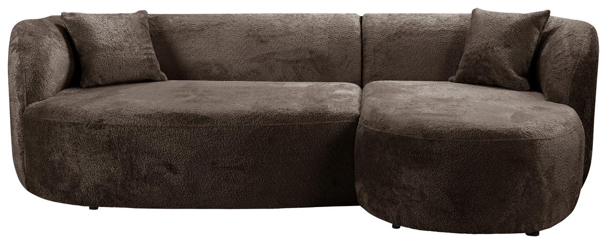 Ecksofa Flick Braun/schwarz, 264 Cm - Schwarz/Braun, Design, Textil (264/143cm) - MID.YOU