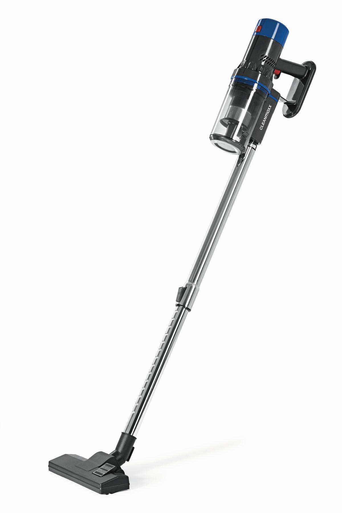 Zyklonstaubsauger, Beutellos 15630 Cleanmaxx Akku-Zyklon-S - Blau/Grau, Basics, Kunststoff/Metall (26/22/110cm) - CLEANMAXX