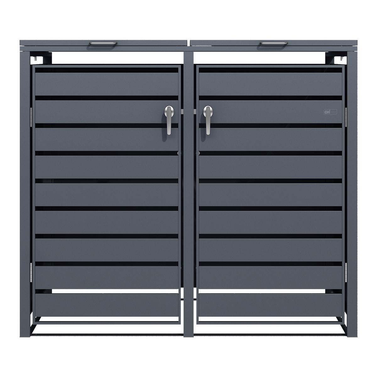 Aufbewahrungsbox Lucas 2x240 Liter - Anthrazit, Basics, Metall (132/80/116cm) - Ambia Garden