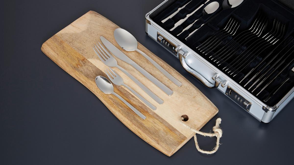 Besteckset 60-Teilig Barbara für 12 Personen - Edelstahlfarben, ROMANTIK / LANDHAUS, Metall - James Wood