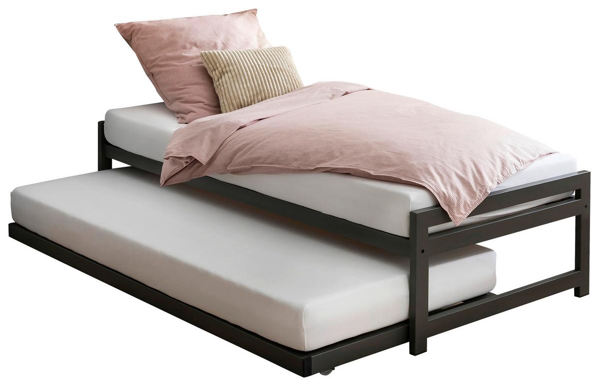 Ausziehbett Mit Lattenrost Monument 90x200 Cm Anthrazit - Anthrazit, Design, Metall (90/200cm) - Hasena