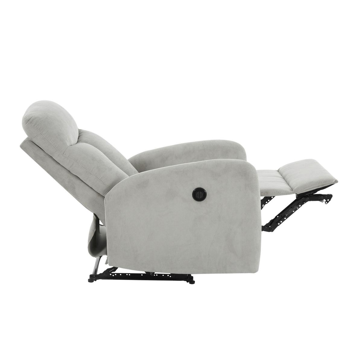 Elektrické TV kreslo HELSINKI, béžový menčester, max.120 kg - béžová, Modern, kov/drevo (69/101/88cm)