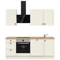 Kuchynská linka 210 cm, biela/dekor dub Sierra - čierna/biela, Modern, kov/kompozitné drevo (210cm) - Nobilia