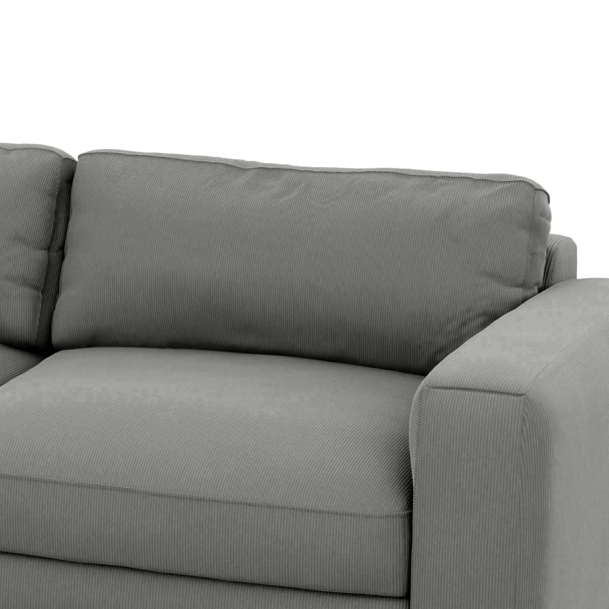 Ecksofa Bourbon, D. Grau S: 176x303 cm - Dunkelgrau/Schwarz, MODERN, Textil (176/303cm) - Trendmanufaktur