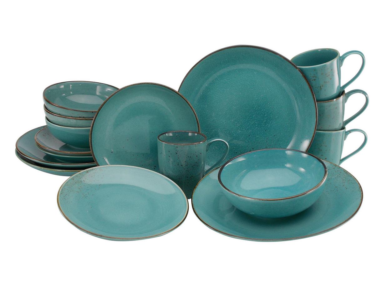 Kombiservice 16-Tlg. Keramik, Blau - Blau, Basics, Keramik - Creatable