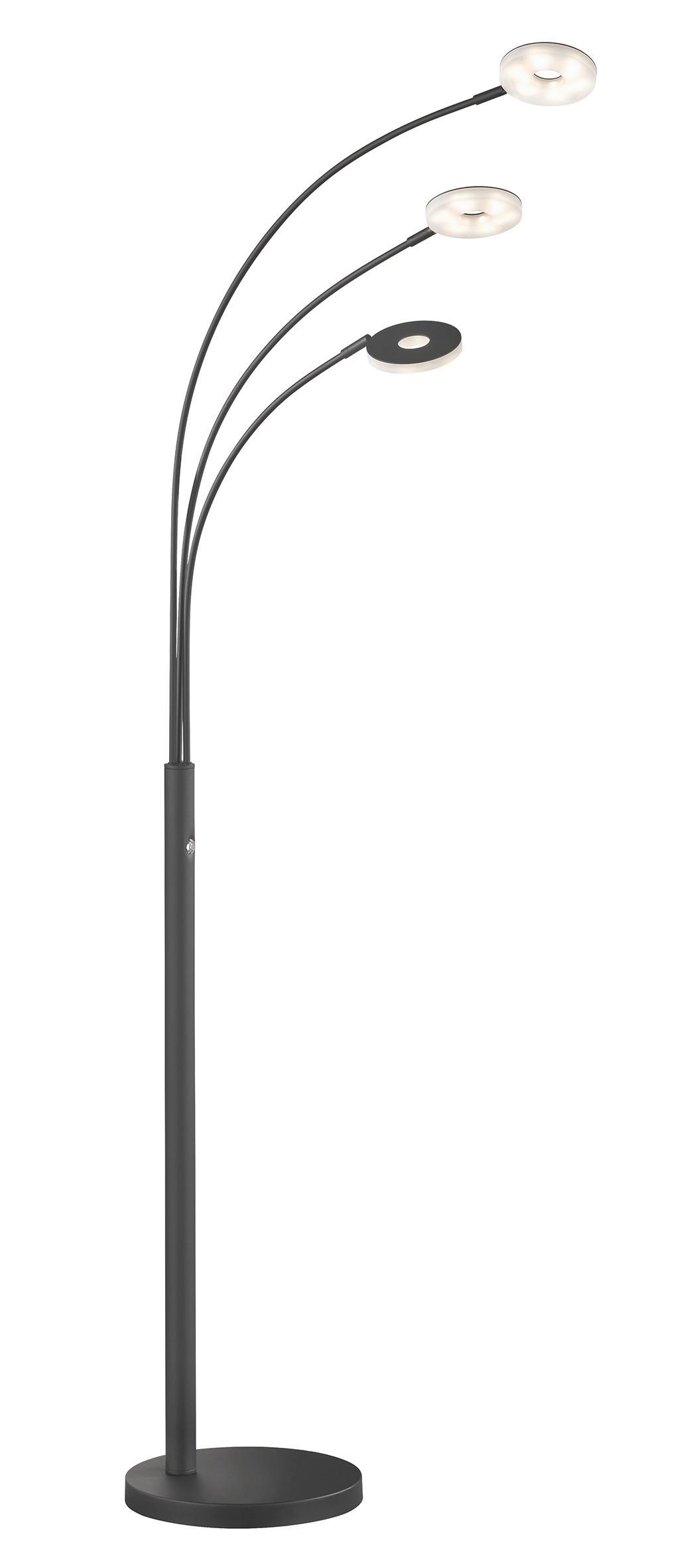LED-Stehlampe Denkt dimmbar Schwarz 3 Leuchten