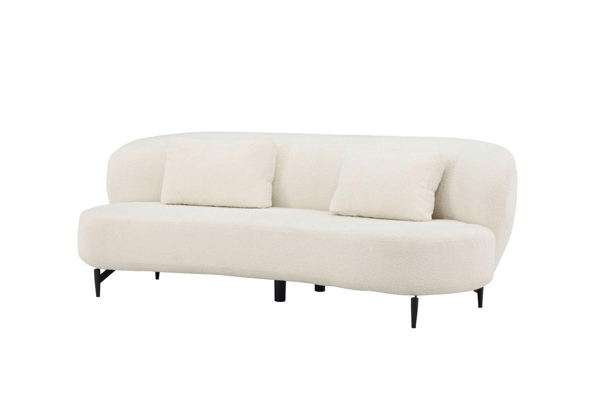 3-sitzer-sofa Luna Schwarz/weiß B: 224cm - Schwarz/Weiß, MODERN, Textil/Metall (224/80/100cm) - Livetastic