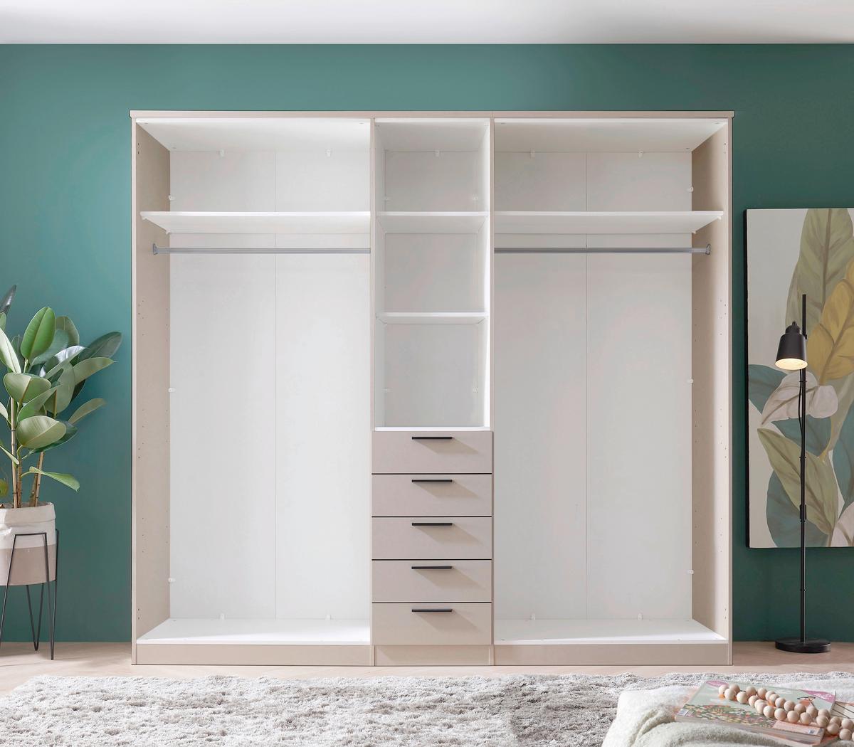 Kleiderschrank Arnis Kaschmir Dekor, Grau, B: 225cm - Kaschmir, KONVENTIONELL, Holzwerkstoff (225/210/52cm) - James Wood