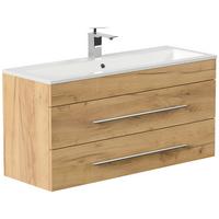 Badezimmer Portus Eiche Dekor B: 100 Cm - Eichefarben/Weiß, MODERN, Keramik/Holzwerkstoff (100cm) - MID.YOU