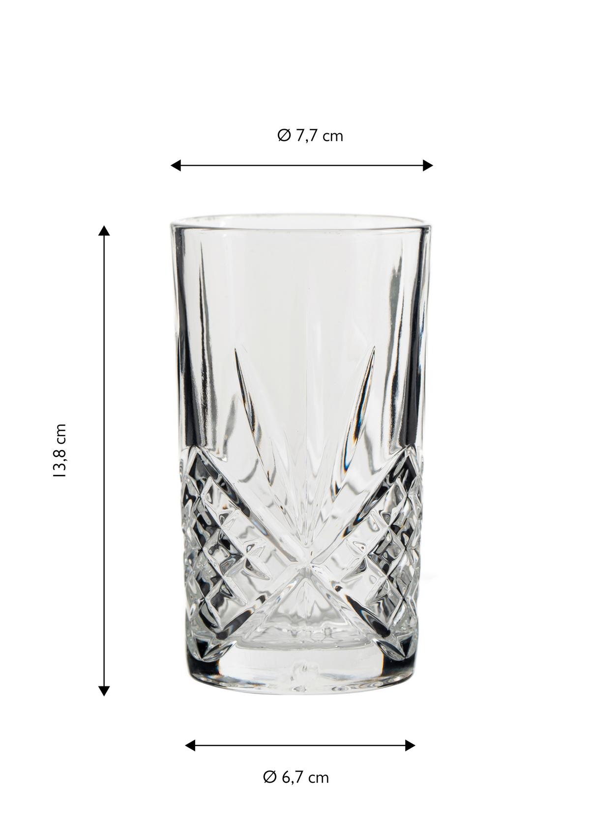 Longdrinkgläserset 6 Stück Glas, 350 ml - Transparent, Basics, Glas (7.7/13.8cm) - Echtwerk