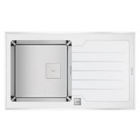 Dřez nerez/sklo Teka LUX R15 86 1B1D DIAMOND - bílá, kov/sklo (86/51cm) - Teka