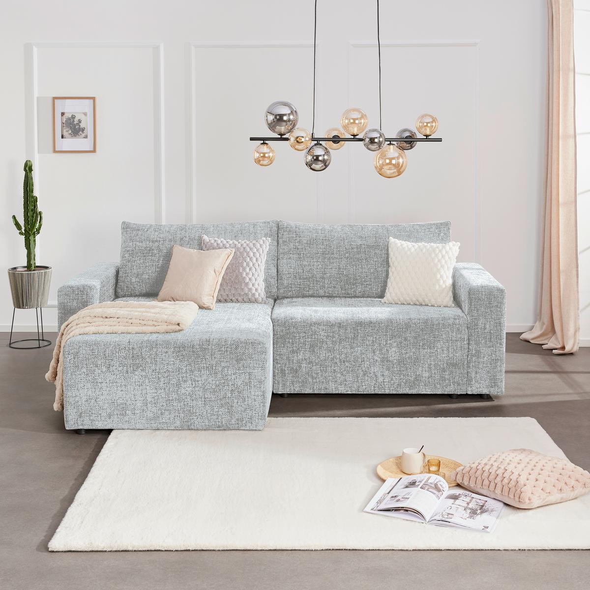 Ecksofa Dallas - Schwarz/Grau, MODERN, Holz/Kunststoff (173/258cm)