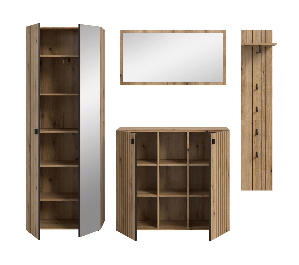 Garderobe Station Eiche Dekor B: 237cm - Eichefarben, Design, Holzwerkstoff (237/192/37cm) - MID.YOU