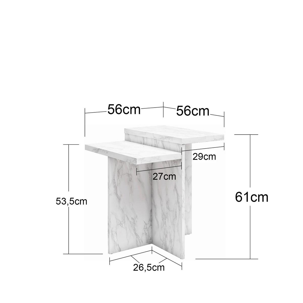 Beistelltisch Brielle Schwarz Marmoroptik B: 56 Cm - Schwarz, Design, Holzwerkstoff (56/61/56cm) - MID.YOU