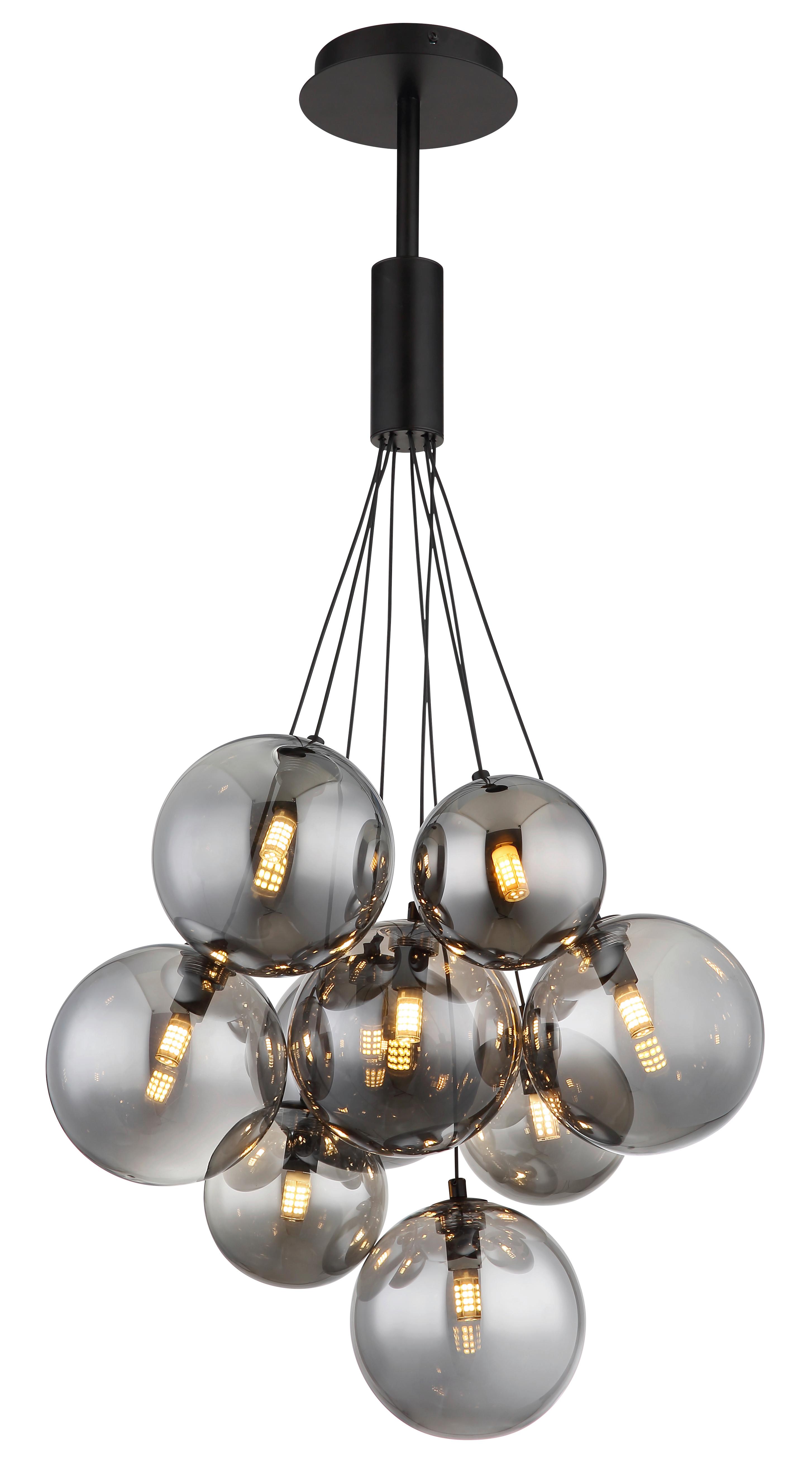 Hängeleuchte 56144-9hs - Schwarz, Design, Glas/Metall (45/90cm) - Globo