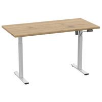 Schreibtisch E-lona Honigeiche L: 140 Cm - Honigeiche/Silberfarben, Design, Holzwerkstoff/Metall (140/50/71cm) - MID.YOU
