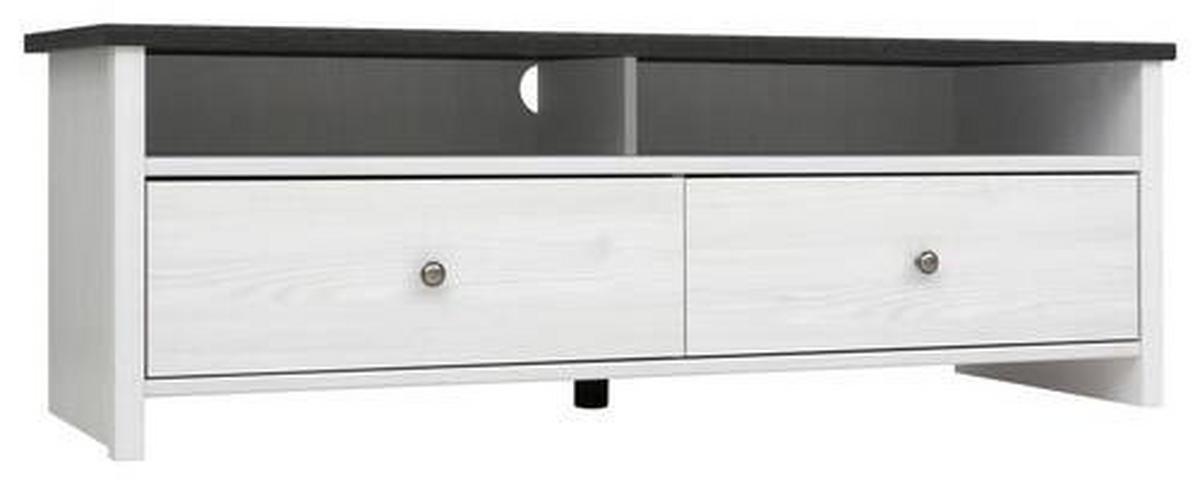 Lowboard Porto Tv Cabinet - Lärchefarben/Schwarz, Design, Holzwerkstoff (128,5/44/44,5cm)