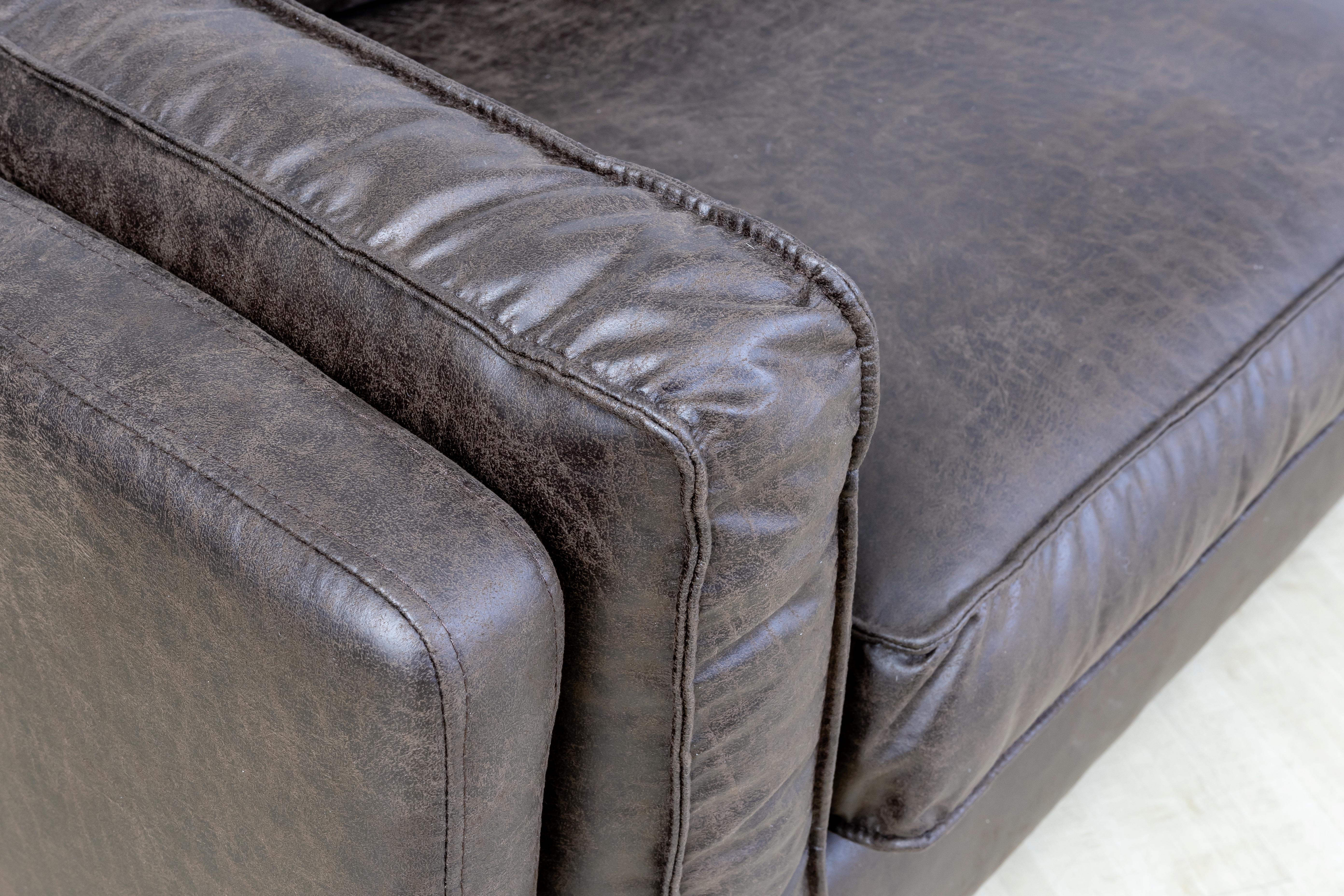 Ecksofa Packo - Dunkelbraun/Schwarz, Design, Textil (160/295cm) - Livetastic