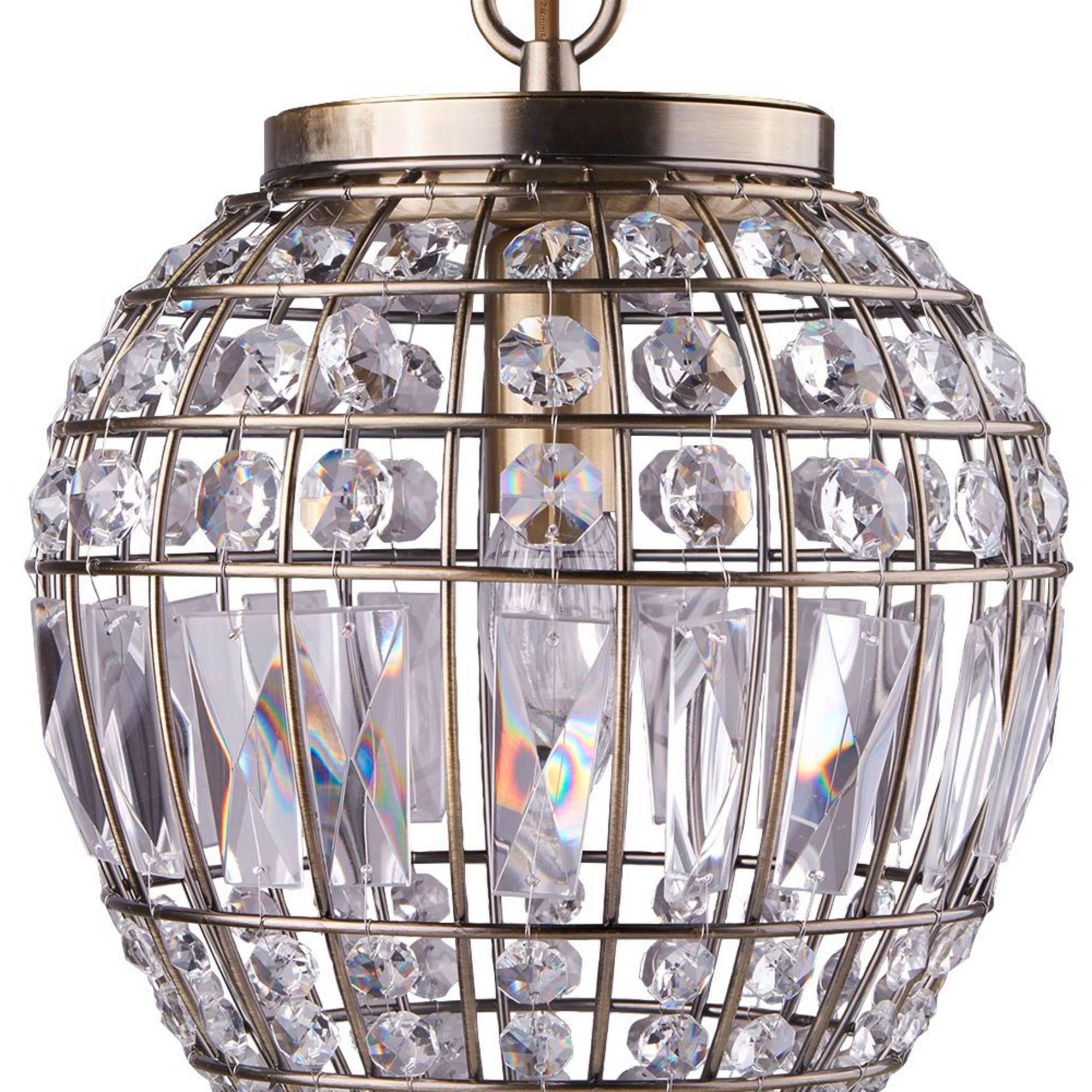 Hängeleuchte 3991ab - Messingfarben, Design, Glas/Metall (23/34-93cm)