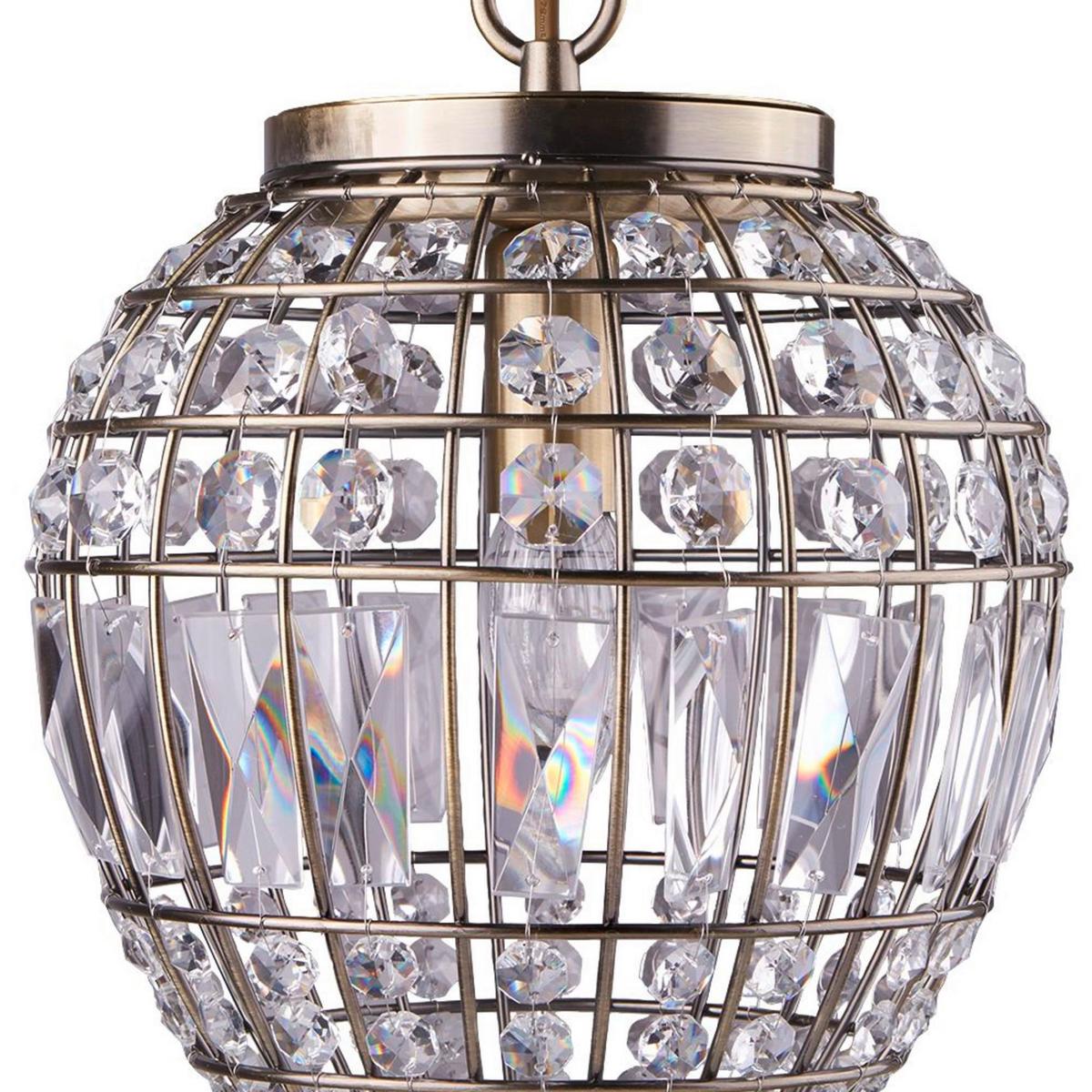 Hängeleuchte 3991ab - Messingfarben, Design, Glas/Metall (23/34-93cm)