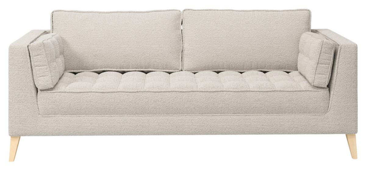 Trojmiestna pohovka DOTI, biela - biela/prírodná farba, Design, kompozitné drevo/textil (170/95/85cm) - MID.YOU