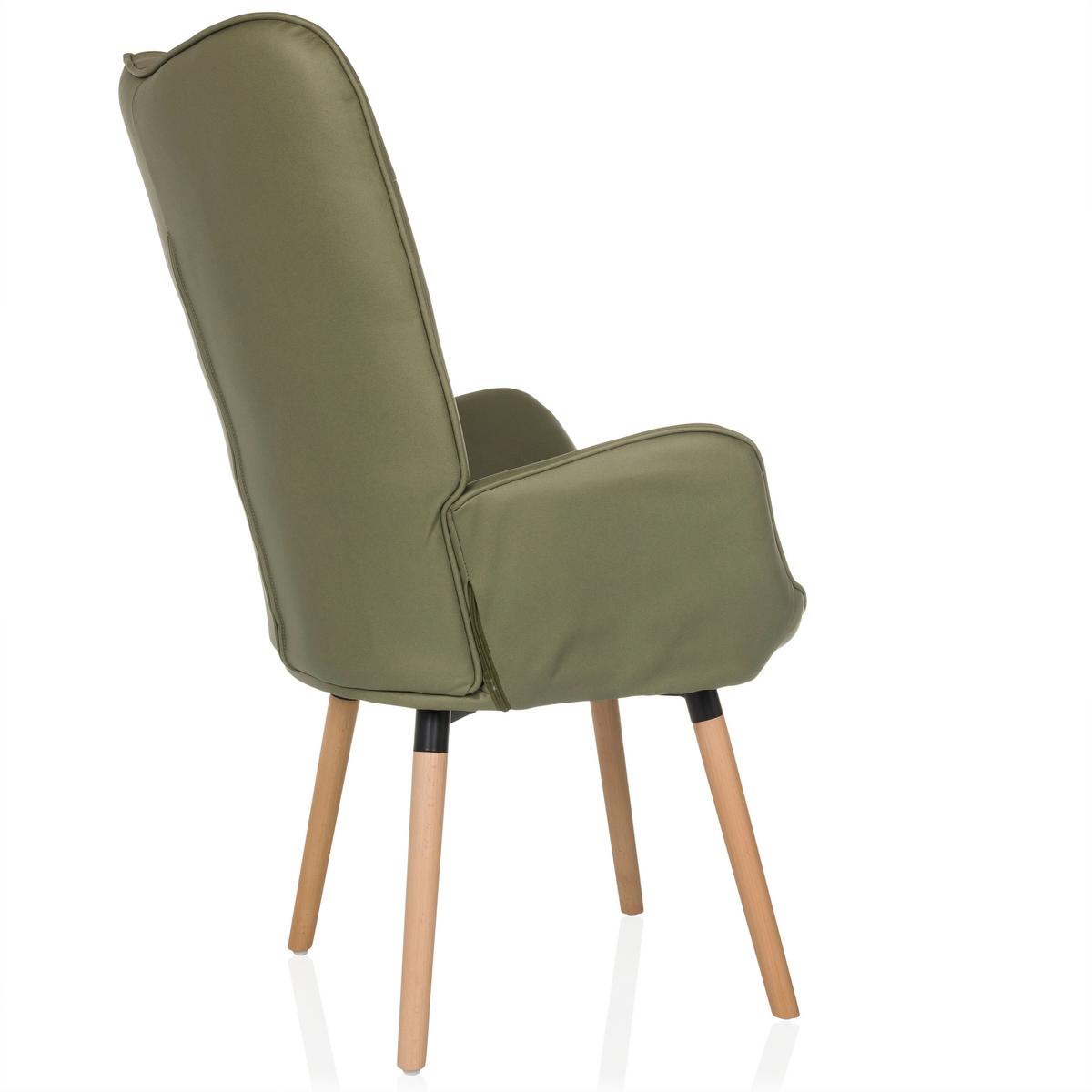 Ohrensessel Havenio I Grün B: 70 cm - Buchefarben/Grün, MODERN, Textil (70/106/75cm) - MID.YOU