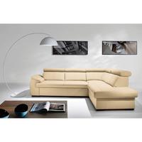 Ecksofa City Beige B: 265x211 Cm - Wengefarben/Beige, Design, Leder (265/211cm) - Livetastic