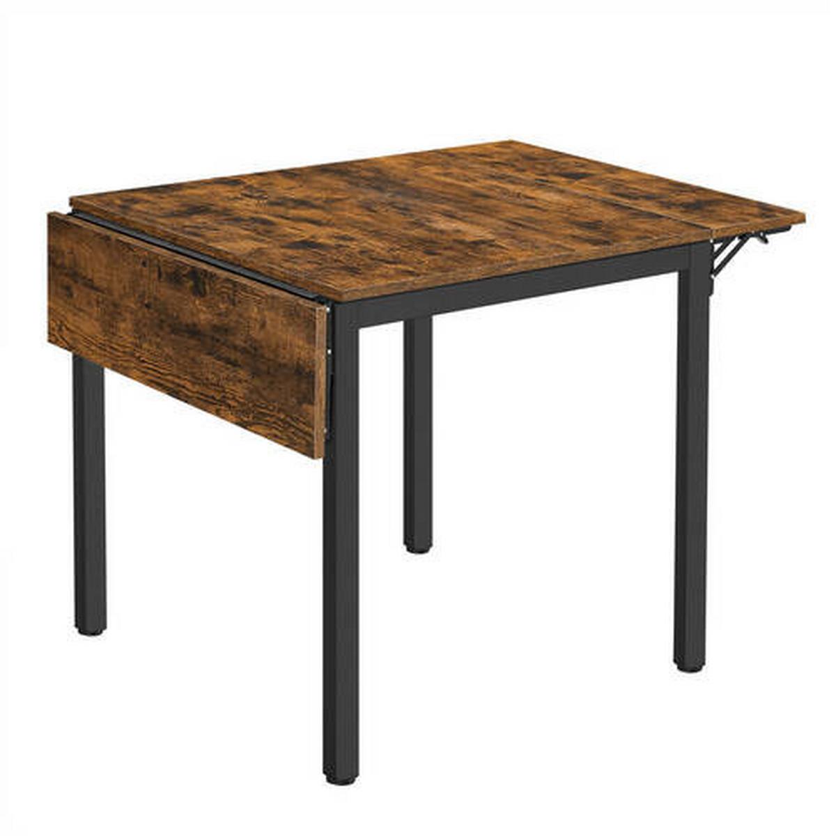 JEDÁLENSKÝ STÔL VASAGLE 85-120X78 - hnedá/čierna, Basics, kov/kompozitné drevo (85-120/78/75cm) - Boxxx