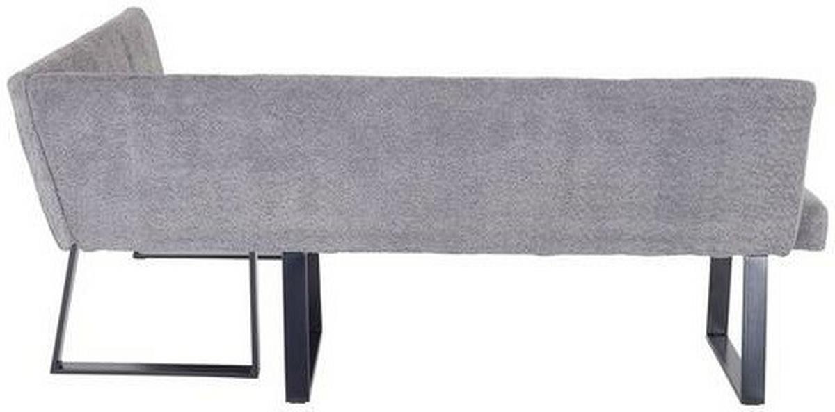 Eckbank Grau Eisen/Polyester Leinenoptik Tampa 190x150 cm - Schwarz/Grau, MODERN, Textil/Metall (190/150cm) - MID.YOU