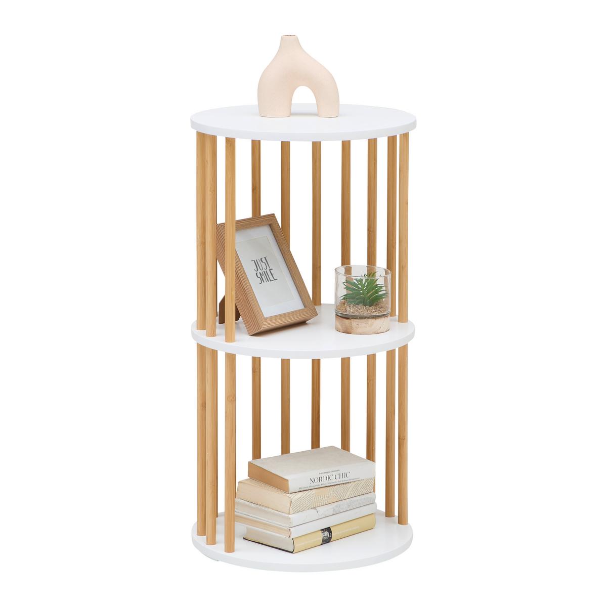 REGÁL ZORA -EXKLUSIV- - bílá/přírodní barvy, Moderní, kompozitní dřevo/přírodní materiály (40/77/40cm) - Mömax