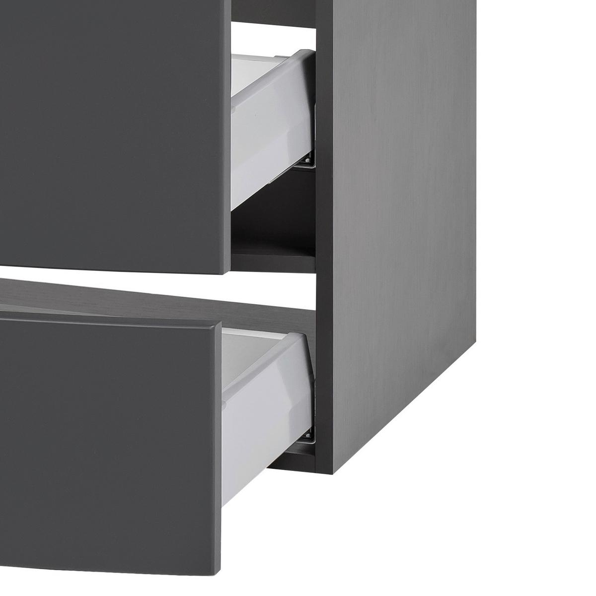 Waschbecken mit Unterschrank Kopenhagen B: 80 cm Grau - Graphitfarben/Grau, KONVENTIONELL, Glas/Holzwerkstoff (80cm) - Held