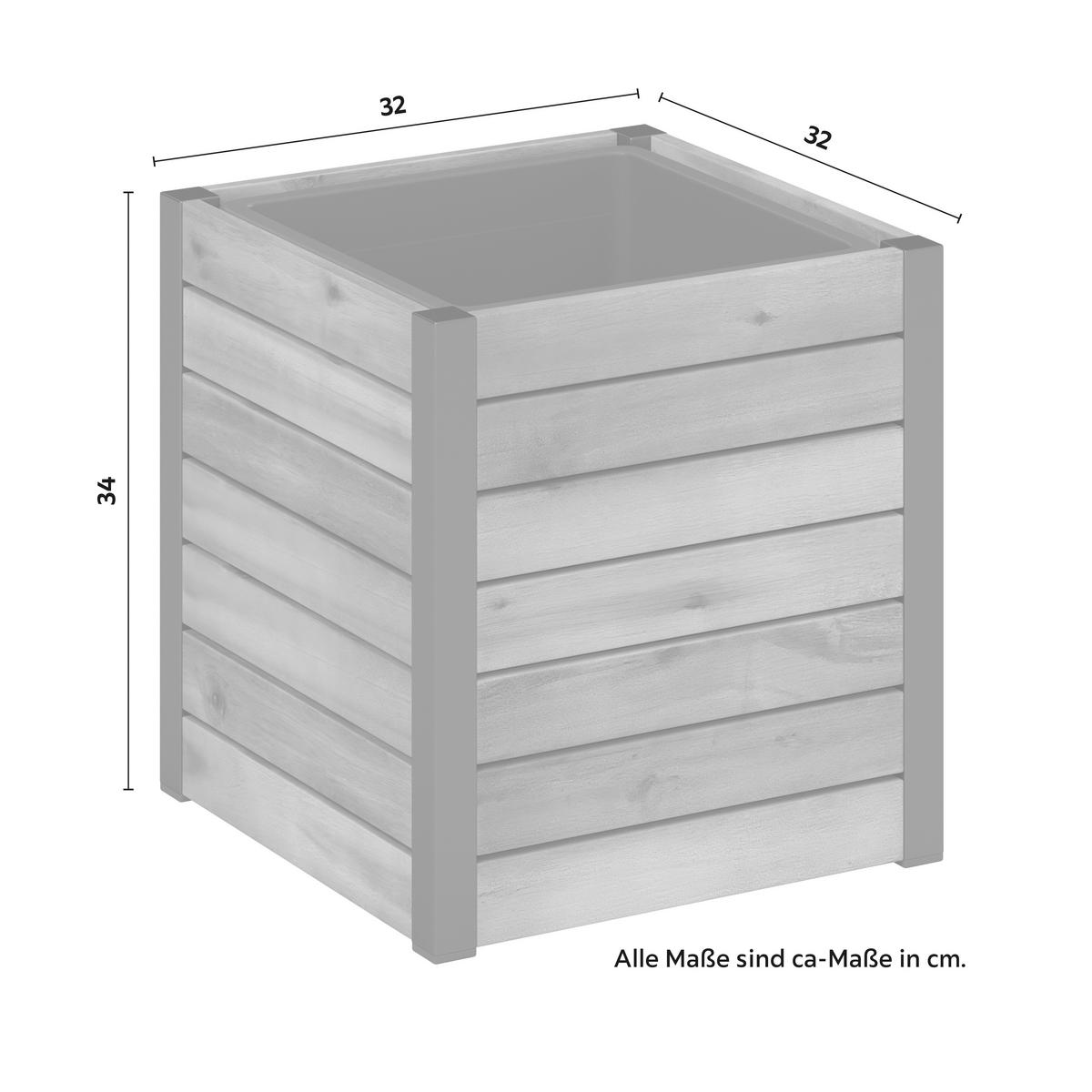 VYVÝŠENÝ ZÁHON CHRISTO 1 - černá/barvy akácie, Natur, dřevo/plast (32/34/32cm) - Mömax