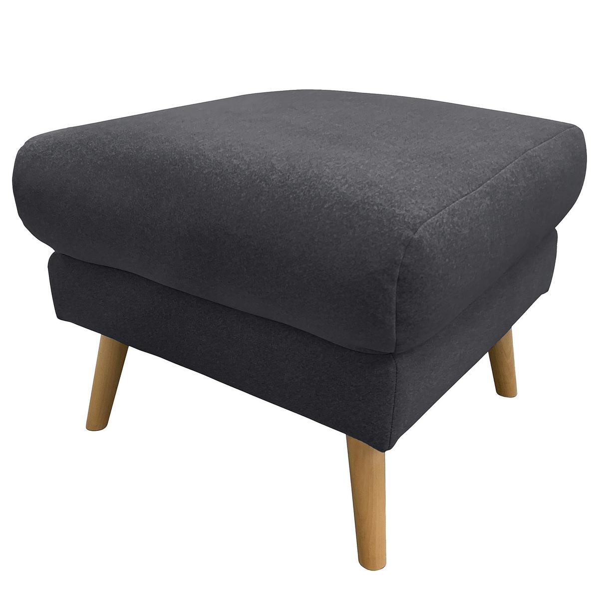 Hocker Tromso Anthrazit B: 61 cm - Anthrazit/Buchefarben, Design, Textil (61/49/65cm) - Livetastic