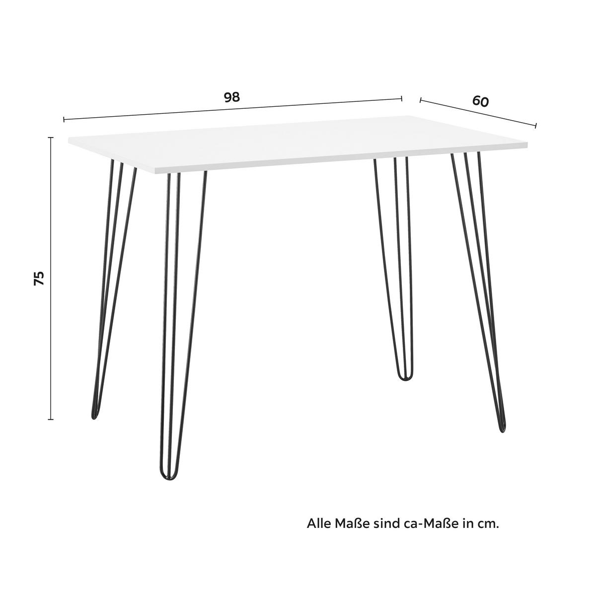 Písací stôl Marc - čierna/biela, Modern, kov/drevo (98/60/75cm) - Bessagi Home