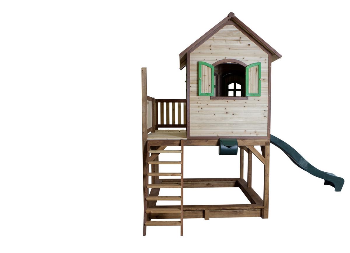 Spielturm Liam Aus Tannenholz - Beige/Braun, Basics, Holz/Kunststoff (377/291/255cm) - Ambia Garden