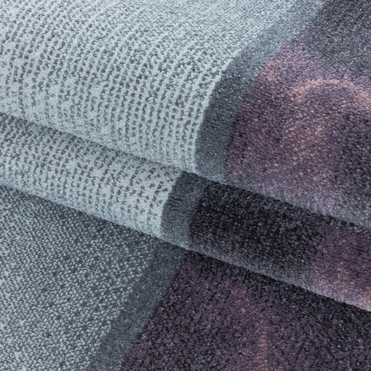 Webteppich Lila/Grau Naturfaser Ottawa 140x200 cm - Lila, Design, Textil (140/200cm)