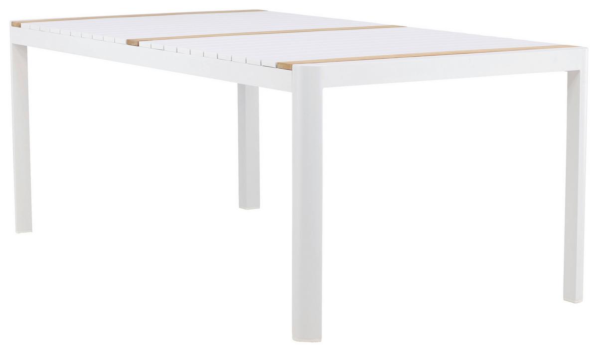 Gartentisch Togo Teakholz/metall L 100 Cm - Weiß, KONVENTIONELL, Holz/Metall (200/100/75cm) - Gardenson