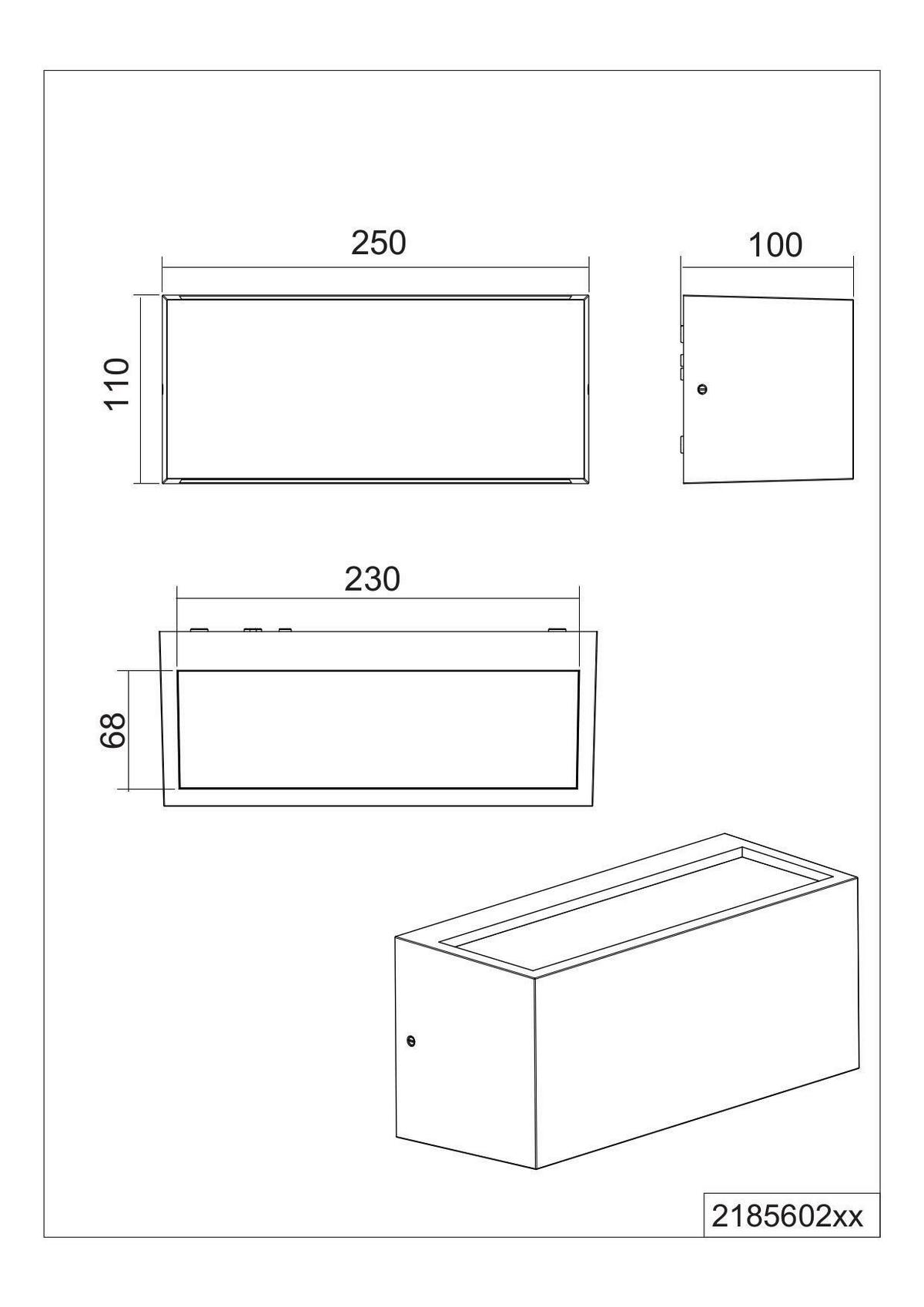 Außenwandleuchte 218560231 Mayenne - Weiß, KONVENTIONELL, Glas/Metall (11/25/10cm) - Trio Leuchten