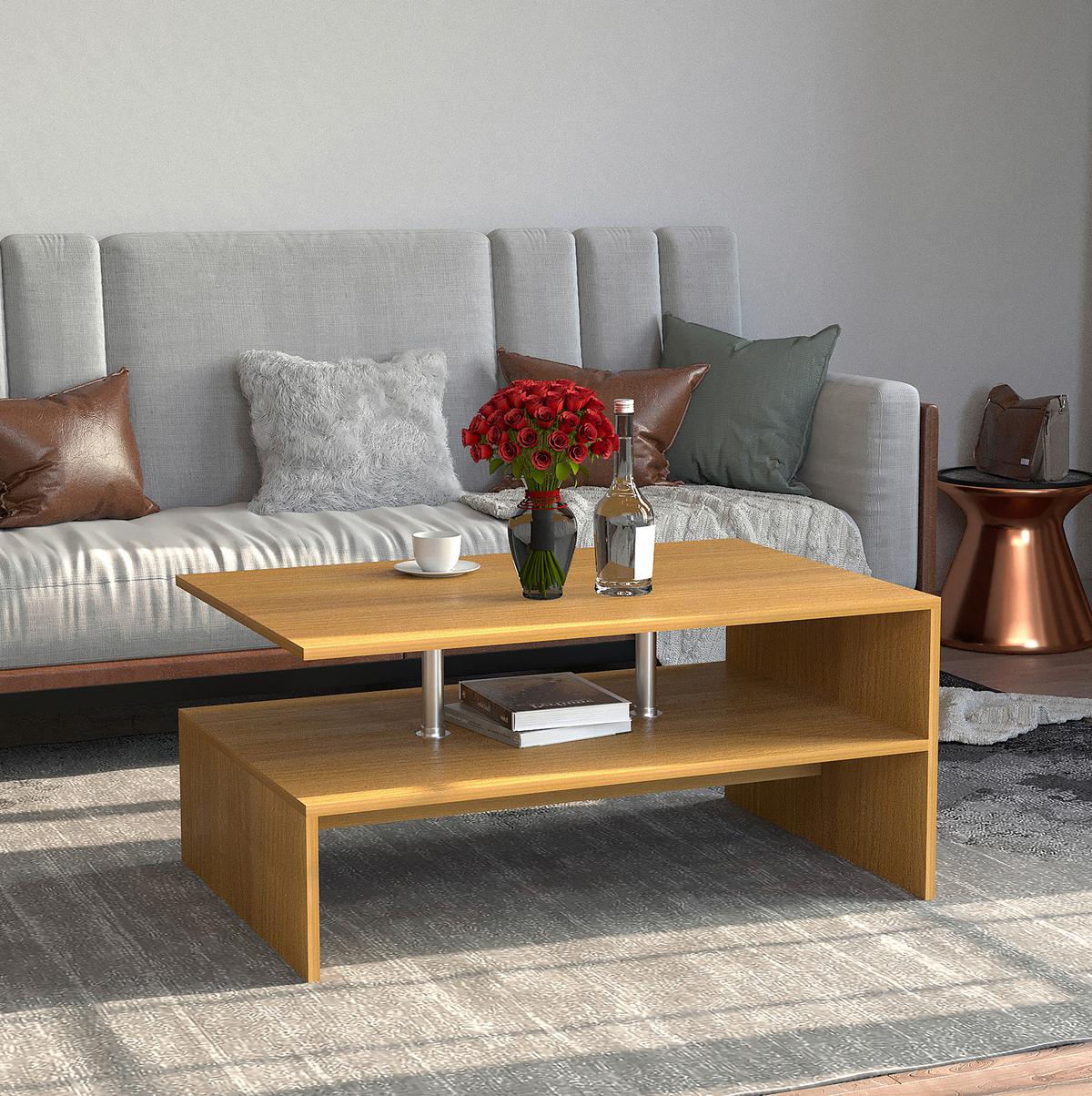 Couchtisch Maliso Buchefarben Dekor - Buchefarben, Design, Holzwerkstoff (90/60/42cm) - MID.YOU
